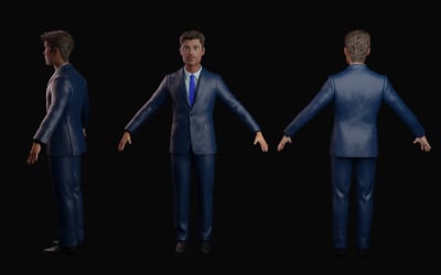 Personaje de hombre de negocios de dibujos animados 3D