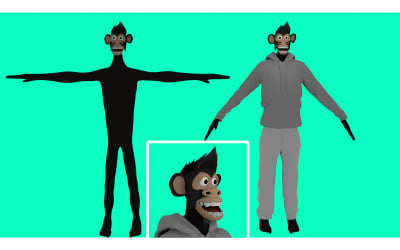 Modelo 3D de simio criptográfico / Mono