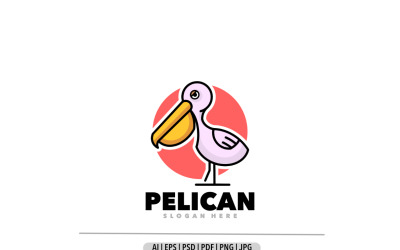 Пеликан простой дизайн шаблона логотипа талисмана