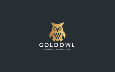 Altın Baykuş Pro Logo Şablonu