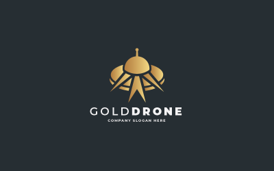 Goldene Drone Pro-Logo-Vorlage