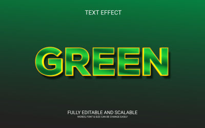 Green 3D Editable Vector Eps Text Effect Template