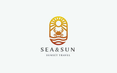 海和太阳专业标志模板