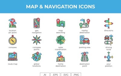 Map and Navigation Icon Set