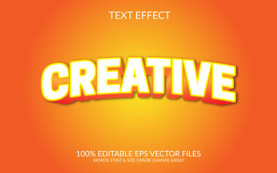 Plantilla de efecto de texto Eps vectorial editable en 3D creativo