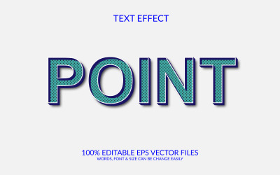 Punto 3D Editable Vector Eps Plantilla de efecto de texto