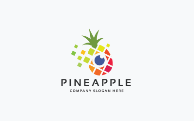 Шаблон логотипа Pixel Pineapple Studio Pro