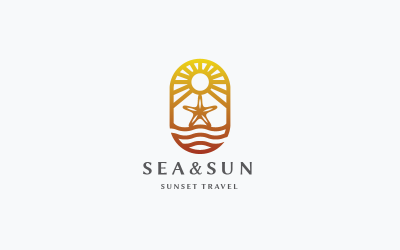 Шаблон логотипу Sea and Sun v.2 Pro