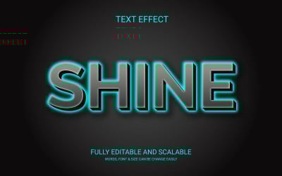 Шаблон текстового эффекта Shine 3D Editable Vector Eps