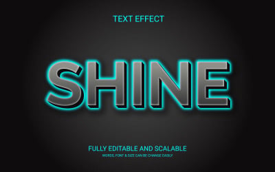 Shine 3D redigerbar vektor Eps-texteffektmall