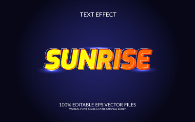 Sunrise 3D redigerbar vektor Eps texteffektmall