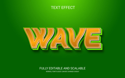 Wave 3D bewerkbare Vector Eps teksteffect sjabloon