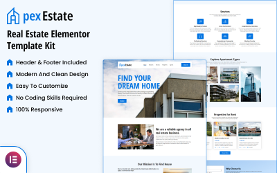 Apex Estate - Sada šablon Real Estate Elementor