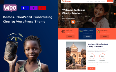 Bamas - Tema de WordPress para organizaciones benéficas de recaudación de fondos sin fines de lucro