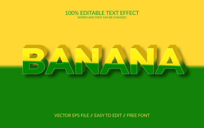 Banan 3D redigerbar vektor Eps texteffektmall
