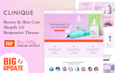 Clinique – Beauty Cosmetics &amp;amp; Skincare többcélú Shopify 2.0 reszponzív téma