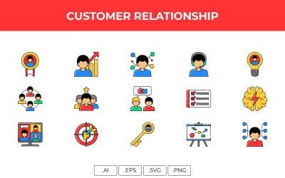 Conjunto de Ícones de Relacionamento com o Cliente