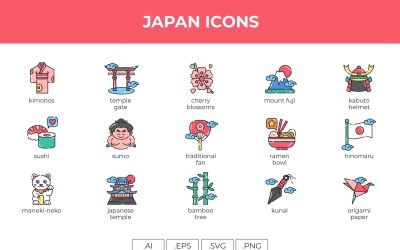 Japanse pictogrammenset sjabloon