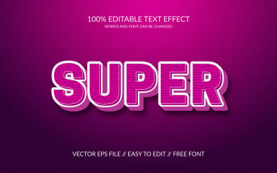 Plantilla de efecto de texto editable Super 3D