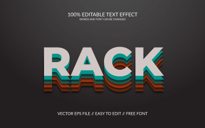 Rack 3D редактируемый векторный шаблон текстового эффекта Eps