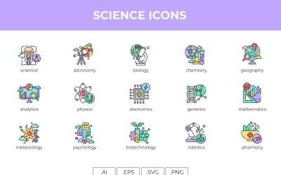 Science Icon Set Template
