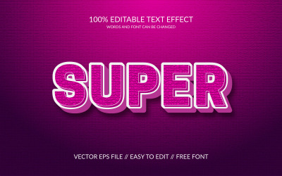 Super 3D Editable Text Effect Template
