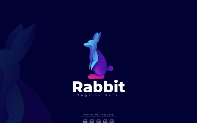 彩色兔子标志模板设计