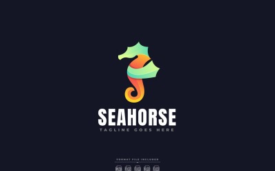 Design de Modelo de Logotipo de Cavalo Marinho