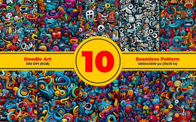 Diseño de patrones sin fisuras de arte Doodle 3D