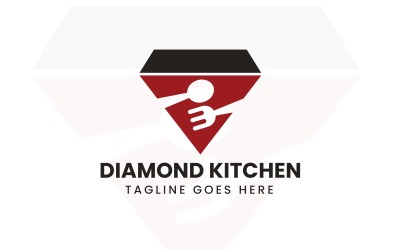 Logotipo do restaurante de comida Diamond Kitchen