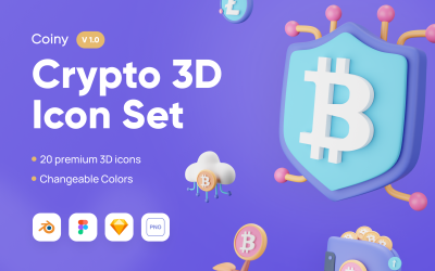 Coiny - Conjunto de Ícones Cripto 3D