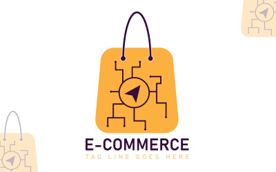 Modello di logo e-commerce - negozio digitale