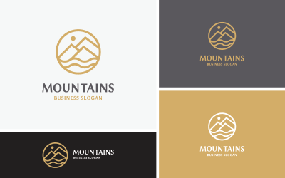 Montañas - Logotipo de mar y sol