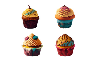 Muffin isolerad på vit bakgrund med urklippsbana.