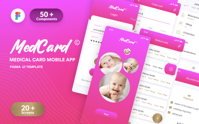 Medcard — szablon interfejsu użytkownika aplikacji mobilnej Figma