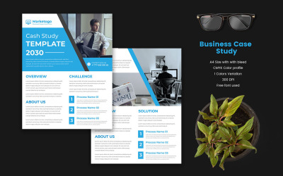 Moderne und saubere Kastenstudienvorlage für Marketingagenturen