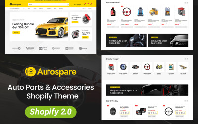 Aautospare - Winkel voor auto-onderdelen en accessoires Shopify 2.0 Responsief thema