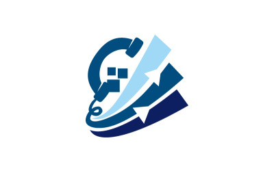 Дизайн логотипа со стрелкой для отслеживания данных звонков