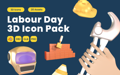 Labor Day 3D Icon Pack Vol 11