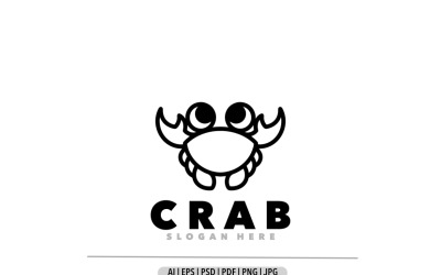 Logotipo de diseño simple de línea de cangrejo.