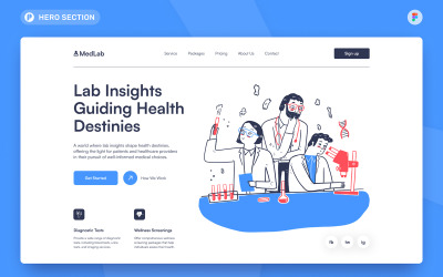 MedLab - Medical Lab Hero Section Figma Template
