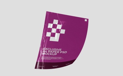 A4 Plastic Papper PSD Mockup