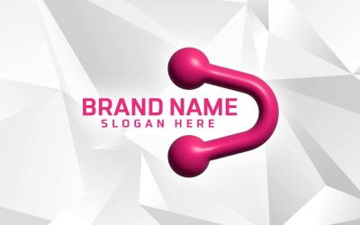 Design de logotipo de marca de software profissional de inflação 3D