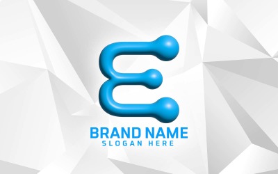Design del logo del marchio E del software di gonfiaggio 3D