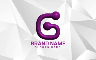 Design do logotipo da marca G do software de inflação 3D