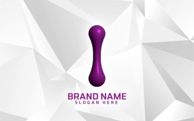 Diseño de logotipo de marca I de software inflado 3D