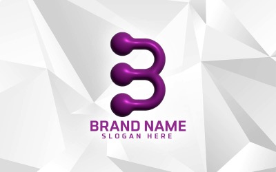 Diseño del logotipo de la marca B del software Inflate 3D