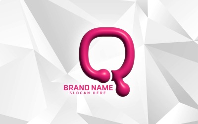 3D felfújó szoftver Brand Q logó tervezés