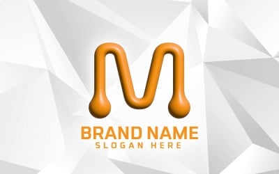 3D Inflate Software Brand M logo Design