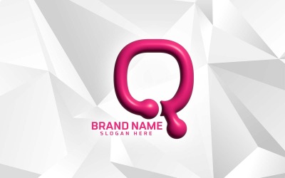 3D Inflate Software Brand Q logotyp Design